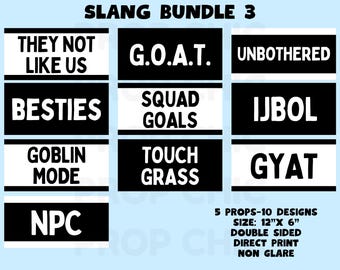 Slang Photo Booth Props, Party Event Signs