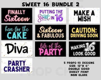 Sweet 16 Photo Booth Props, Party Event Decorations