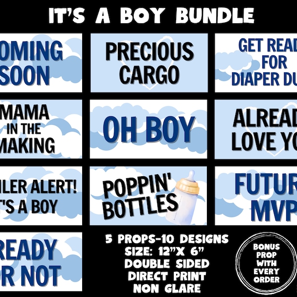 It's A Boy Bundle, Photo booth props, 360 photo booth props, custom photobooth props, props for weddings, parties events