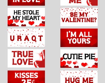 Valentine's Day Photo Booth Props, Double Sided, Party Events