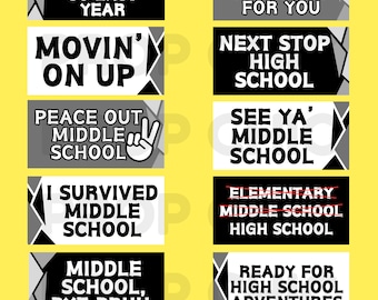 Hello High School Photo Booth Props, Graduation Party Decorations