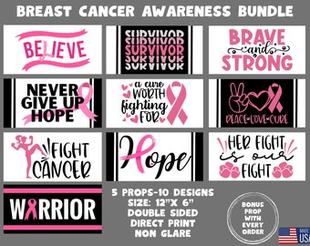 Breast Cancer Awareness Bundle, Photo booth props, 360 photo booth props, custom photobooth props, props for weddings, parties events