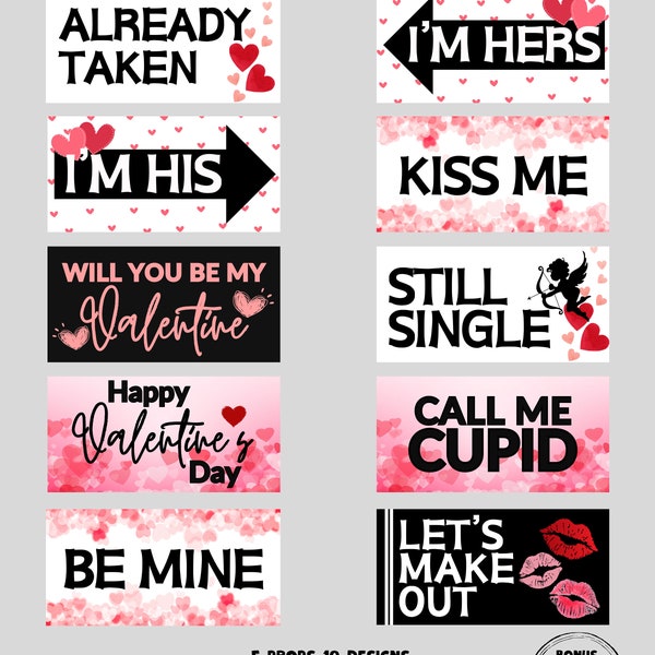 Valentines Bundle, Photo booth props, 360 photo booth props, custom photobooth props, props for weddings, parties events