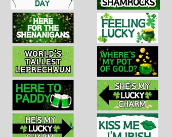 St Patrick's Day Bundle, Photo booth props, 360 photo booth props, custom photobooth props, props for weddings, parties events