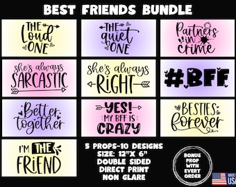 Friends Photo Booth Props, Double Sided Party Signs