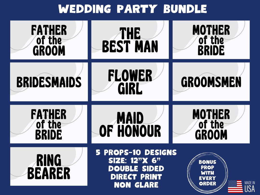 Wedding Photo Booth Props, Party Event Signs, Double Sided - Etsy