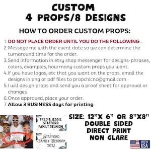 Custom Photo Booth Props, 4 Double Sided Designs