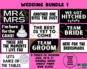 Wedding Bundle, Photo booth props, 360 photo booth props, custom photobooth props, props for weddings, parties events