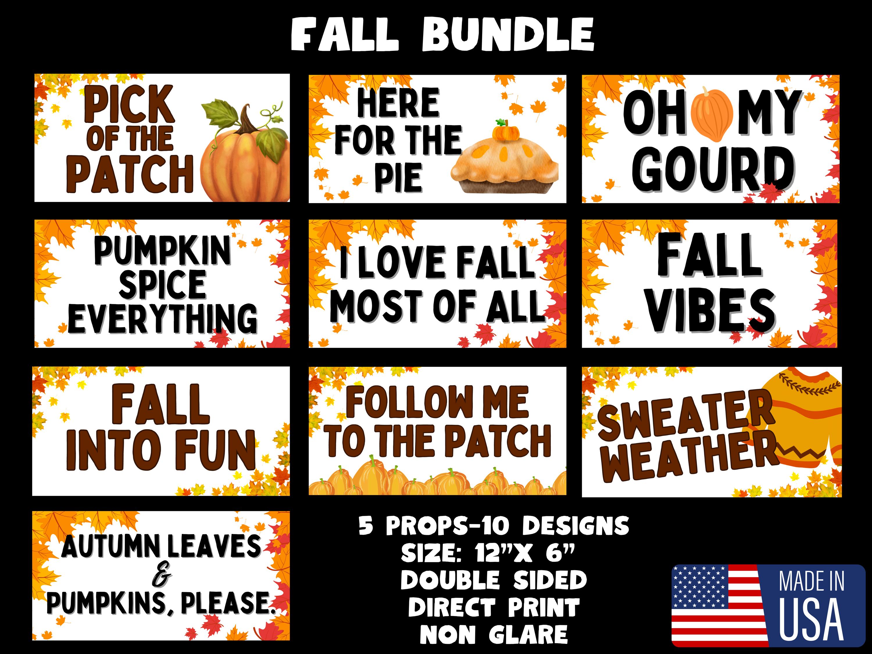 Fall Bundle, Photo booth props, 360 photo booth props, custom photobooth props, props for weddings, parties events