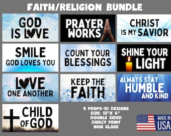 Faith Religious Photo Booth Props, Double Sided, Parties Events