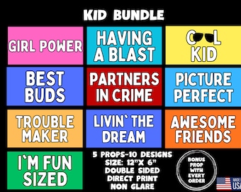 Kids Photo Booth Props, Double Sided, Party Events