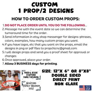 Custom Photo Booth Prop, Double Sided, Printed PVC Plastic