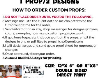 Custom Photo Booth Prop, Double Sided, Printed PVC Plastic