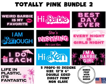Totally Pink Bundle 2, Photo booth props, 360 photo booth props, custom photobooth props, props for weddings, parties events