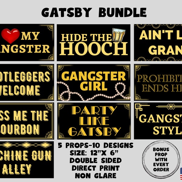 Gatsby Bundle, Photo booth props, 360 photo booth props, custom photobooth props, props for weddings, parties events