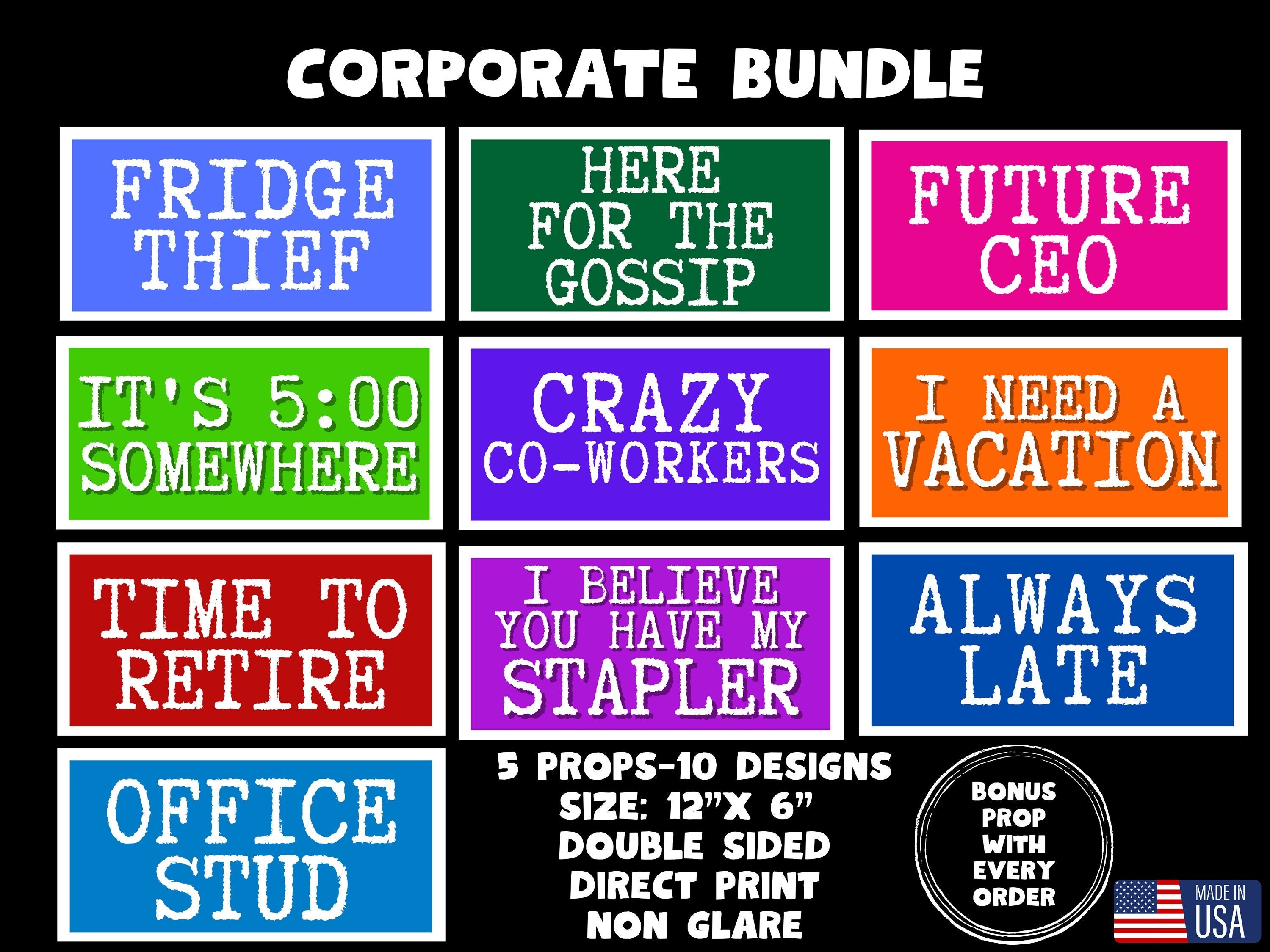 Corporate Bundle, Photo booth props, 360 photo booth props, custom photobooth props, props for weddings, parties events