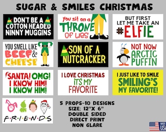 Sugar & Smiles Christmas Photo Booth Props, Christmas Party Decorations