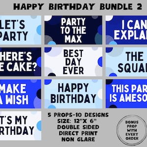 Happy Birthday Bundle 2, Photo booth props, 360 photo booth props, custom photobooth props, props for weddings, parties events