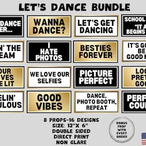 Let&#39;s Dance Bundle, Photo booth props, 360 photo booth props, custom photobooth props, props for weddings, parties events
