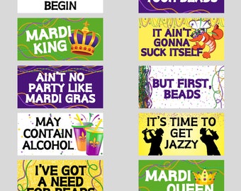 Mardi Gras Photo Booth Props, Double Sided, Party Events