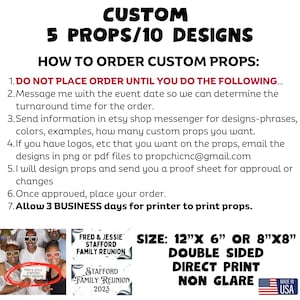 Custom Photo Booth Props, Double Sided, Party Events