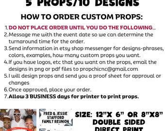 Custom Photo Booth Props, Double Sided, Party Events