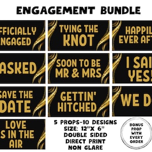 Engagement Bundle, Photo booth props, 360 photo booth props, custom photobooth props, props for weddings, parties events