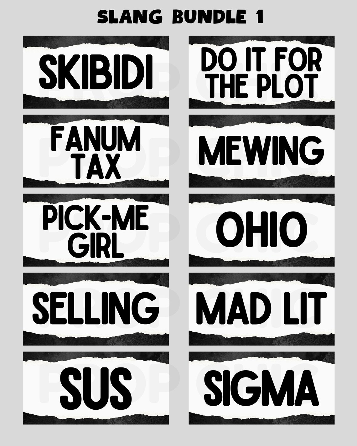 Slang Photo Booth Props, Party Events, Double Sided Signs - Etsy
