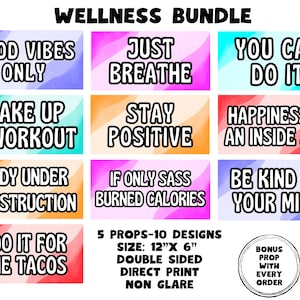 Wellness Bundle, Photo booth props, 360 photo booth props, custom photobooth props, props for weddings, parties events