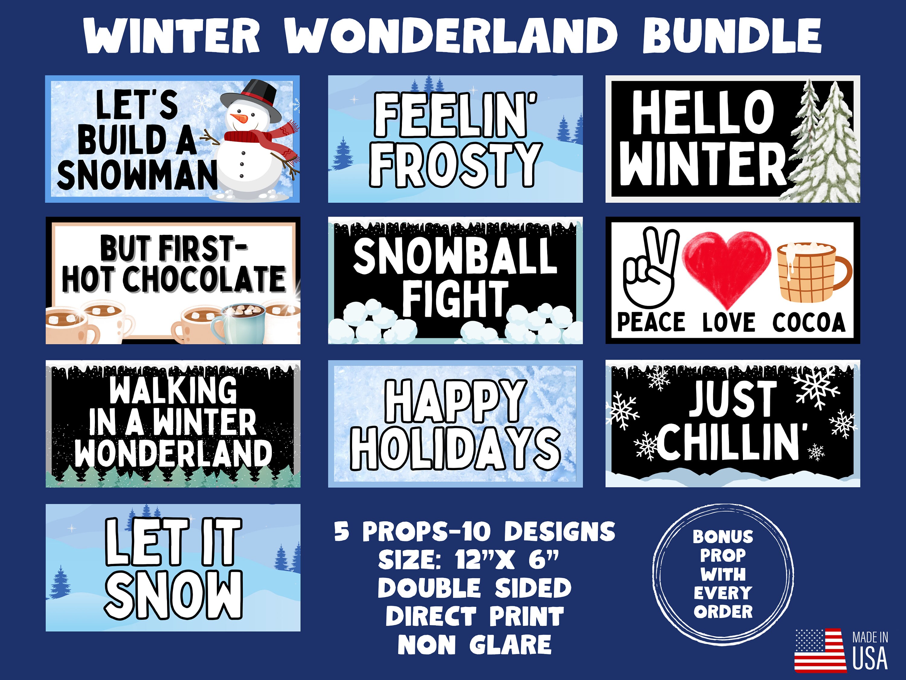 Winter Wonderland Bundle Photo booth props 360 photo booth props custom photobooth props props for weddings parties events