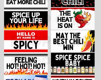 Chili Cookoff Photo Booth Props, Double Sided, Waterproof