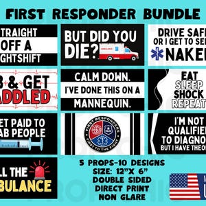 First Responder Bundle, Photo booth props, 360 photo booth props, custom photobooth props, props for weddings, parties events