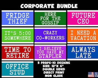 Corporate Funny Office Photo Booth Props, Corporate Party Decor