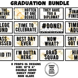 Graduation Bundle, Photo booth props, 360 photo booth props, custom photobooth props, props for weddings, parties events