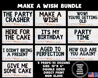 Make A Wish Bundle, Photo booth props, 360 photo booth props, custom photobooth props, props for weddings, parties events