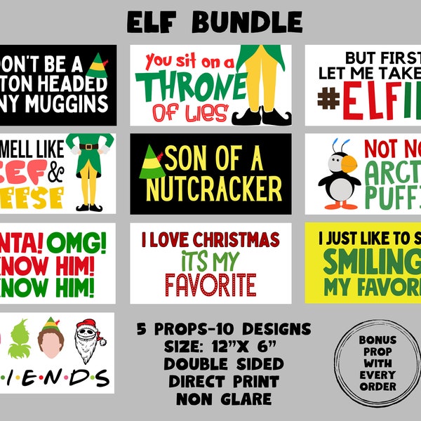 Elf Bundle, Photo booth props, 360 photo booth props, custom photobooth props, props for weddings, parties events