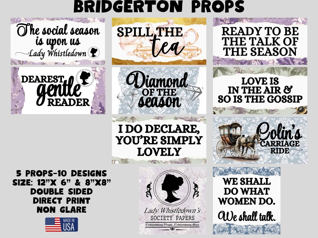 Bridgerton Photo Booth Props, Tea Party Decorations - Etsy