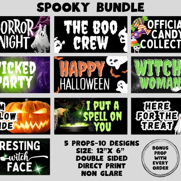 Spooky Bundle, Photo booth props, 360 photo booth props, custom photobooth props, props for weddings, parties events