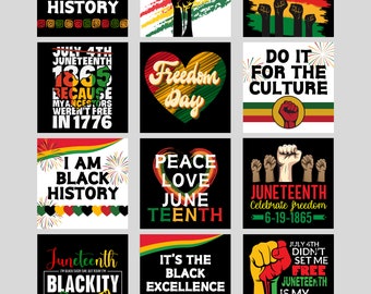 Juneteenth Photo Booth Props, Double Sided, Party Decor