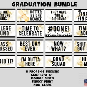 Accesorios para fotomatón de graduación, de doble cara, 16 diseños