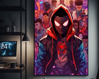 Pôster do personagem do Homem-Aranha de Miles Morales | Impressão artística IMPRIMÍVEL