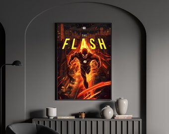 A ilustração do pôster do personagem Flash | Impressão artística IMPRIMÍVEL