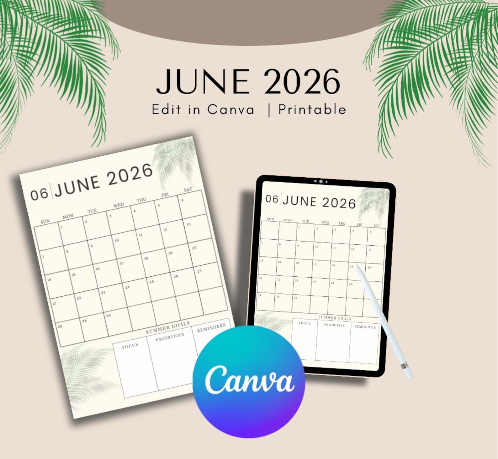 editable-june-2026-calendar-minimal-summer-planner-canva-editable
