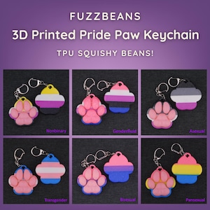 3D-Printed Pride Paw Keychain (Squishy!)