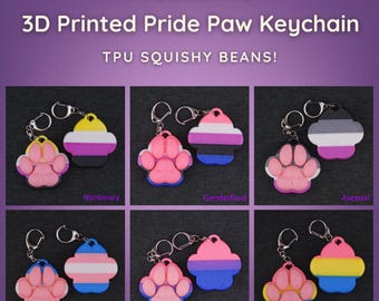 3D-Printed Pride Paw Keychain (Squishy!)