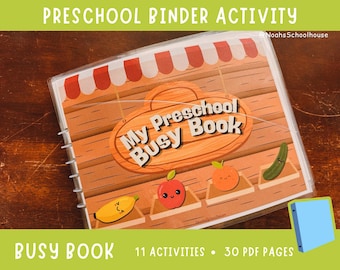 Printable My Preschool Busy Book, Binder Activity | Preschool Activity | Homeschool