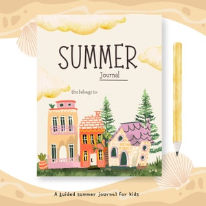 Printable Kids Summer Journal Homeschool Learning Materials, Guided Summer Journal for Kids, Summer Prompts, Creative Writing for Kids