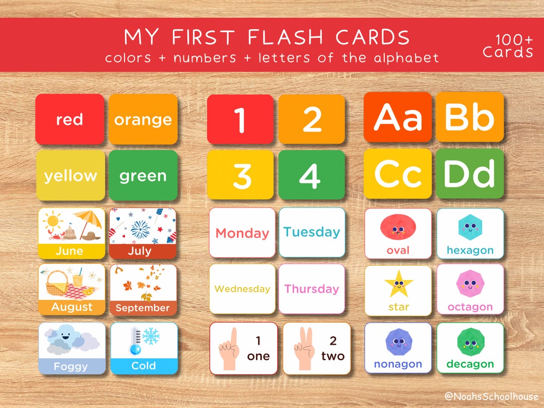 Printable Prek Flashcards Homeschool Toddler Activities - Etsy