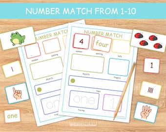 Printable Number Matching } | Homeschool | Toddler Activities | Pre-K Math