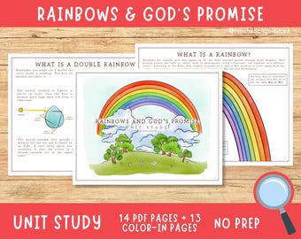 Estudio de unidad imprimible Arcoíris y la promesa de Dios / Ciencia basada en la fe / Educación en el hogar
